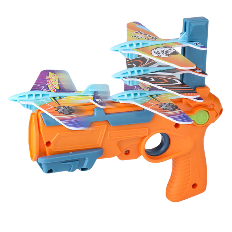 Brinquedo Lançador de Aviões Pistola com 4 Aviões