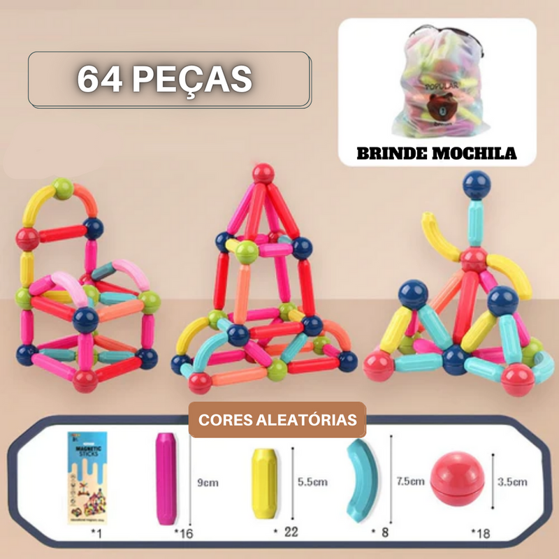 Brinquedo Magnético Infantil -  Blocos Educativos