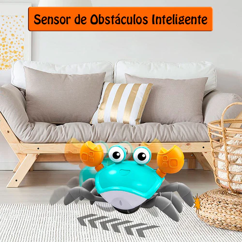 Caranguejo Interativo e Brincalhão com Sensor de Obstáculos, Músicas e Luzes Ofertkids (PROMOÇÃO EXCLUSIVA)