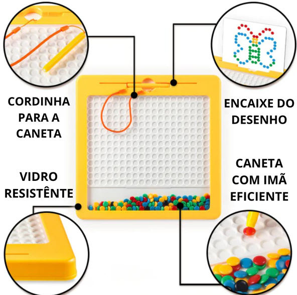 Pranchetinha Interativa Magnética Ofertkids + 14 Desenhos de Brinde (PROMOÇÃO EXCLUSIVA)