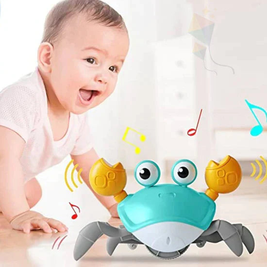 Caranguejo Interativo e Brincalhão com Sensor de Obstáculos, Músicas e Luzes Ofertkids (PROMOÇÃO EXCLUSIVA)